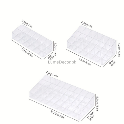 Acrylic Lipstick Organizer – Compact Transparent Makeup Holder for Lip Products | LumeDecor