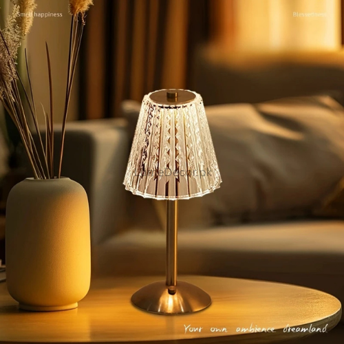 Modern Touch-Control LED Table Lamp with Gold Base | LumeDecor