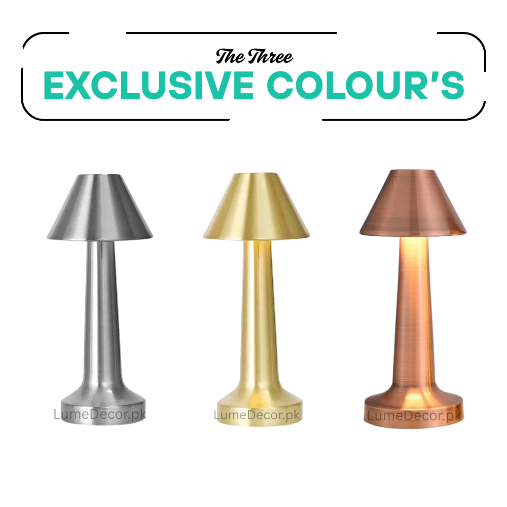 Truncated Cone Shape LED Touch Table Lamp with Rechargeable Battery