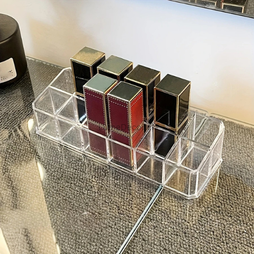 Acrylic Lipstick Organizer – Compact Transparent Makeup Holder for Lip Products | LumeDecor