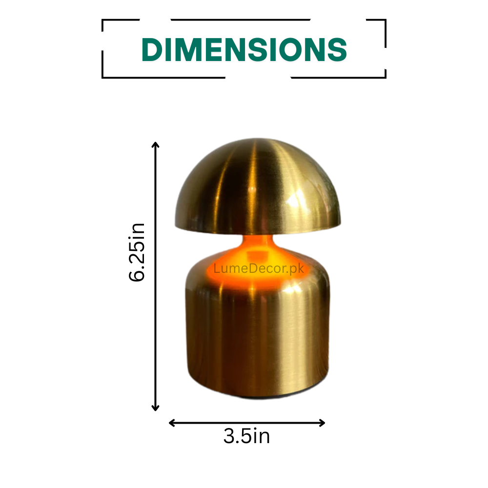 Mini Mushroom Shape LED Desk Lamp with Touch Sensor and Rechargeable Battery | LumeDecor