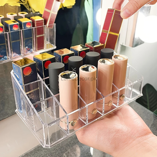Acrylic Lipstick Organizer – Compact Transparent Makeup Holder for Lip Products, Brushes & Vanity Essentials | LumeDecor