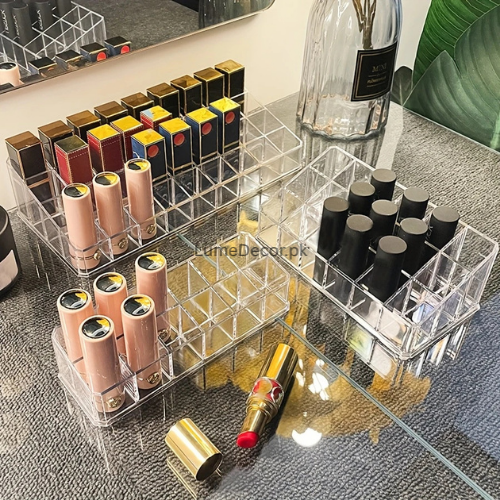 Acrylic Lipstick Organizer – Compact Transparent Makeup Holder for Lip Products | LumeDecor