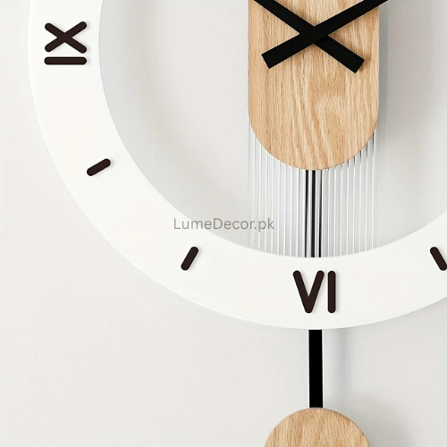 Wooden Acrylic Pendulum Wall Clock | LumeDecor