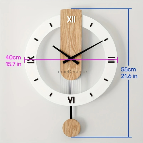Wooden Acrylic Pendulum Wall Clock | LumeDecor