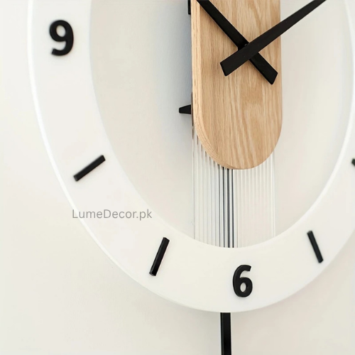 Wooden Acrylic Pendulum Wall Clock | LumeDecor