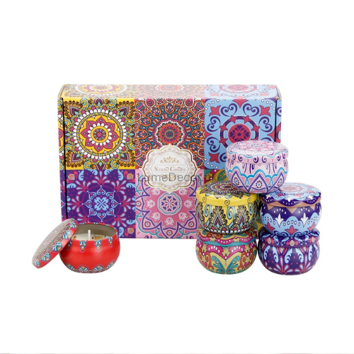 Scented Candle in Artistic Metal Jar – Medium Size Aromatherapy Candle for Home Décor & Relaxation | LumeDecor