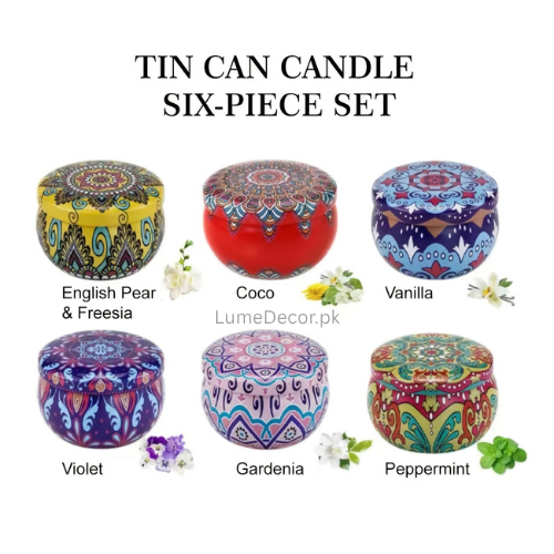 Scented Candle in Artistic Metal Jar – Medium Size Aromatherapy Candle for Home Décor & Relaxation | LumeDecor