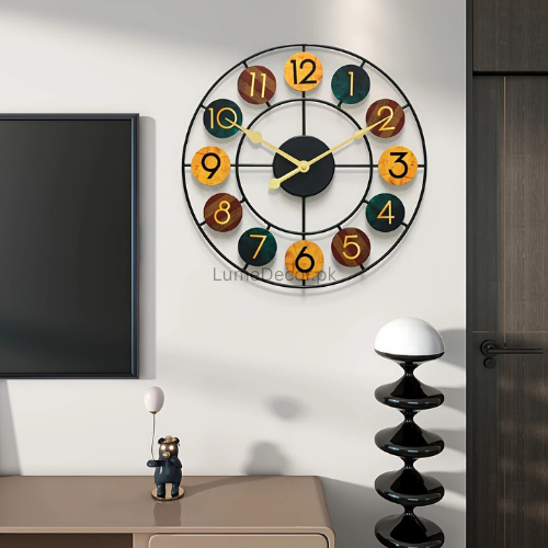 Colorful Metal Hanging Wall Clock | LumeDecor