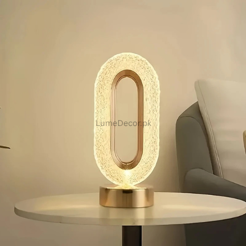 Oval Crystal LED Rechargeable Table Lamp with Touch Sensor | LumeDecor