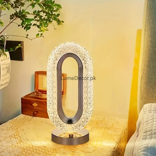 Oval Crystal LED Rechargeable Table Lamp with Touch Sensor | LumeDecor