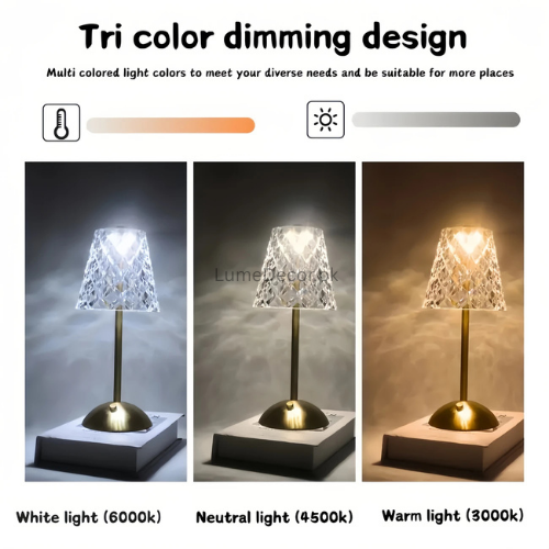 Modern Touch-Control LED Table Lamp with Gold Base | LumeDecor