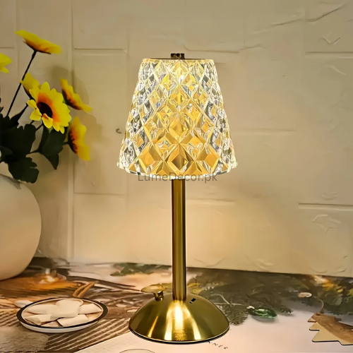 Modern Touch-Control LED Table Lamp with Gold Base | LumeDecor