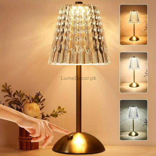 Modern Touch-Control LED Table Lamp with Gold Base | LumeDecor