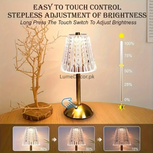Modern Touch-Control LED Table Lamp with Gold Base | LumeDecor