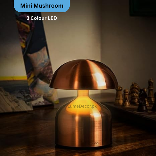 Mini Mushroom Shape LED Desk Lamp with Touch Sensor and Rechargeable Battery | LumeDecor