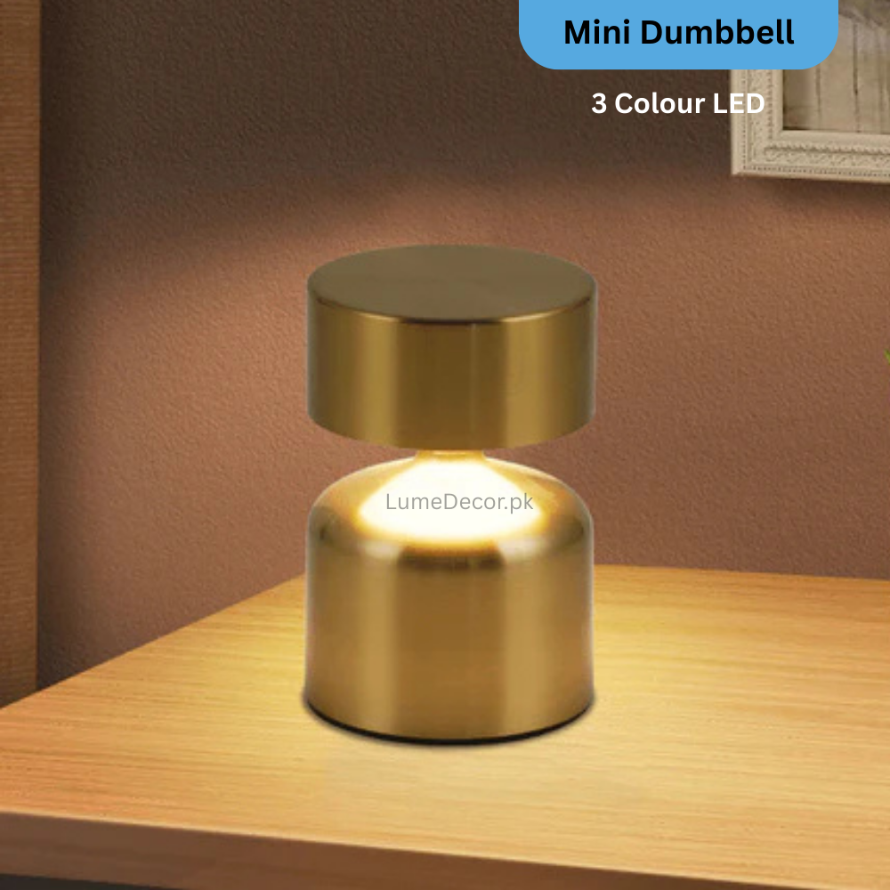 Mini Dumbbell LED Night Desk Lamp with Touch Sensor and Rechargeable Battery | LumeDecor