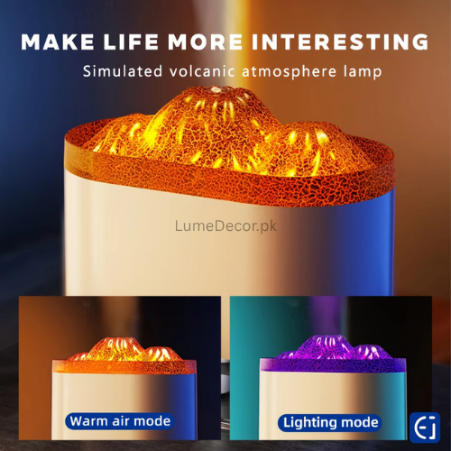 Volcano-Inspired Aromatherapy Humidifier with LED Lava Effect | LumeDecor
