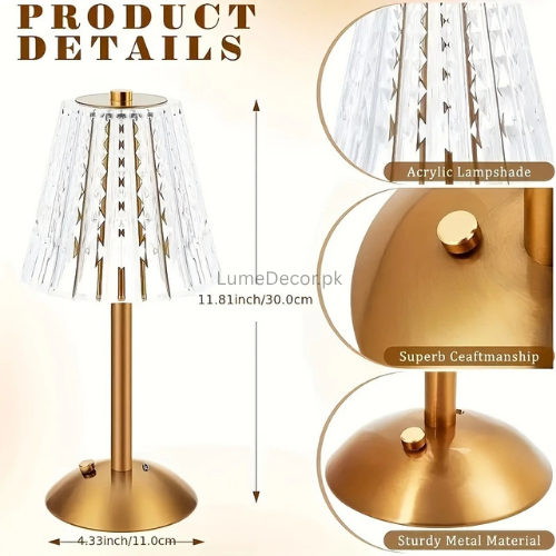 Modern Touch-Control LED Table Lamp with Gold Base | LumeDecor
