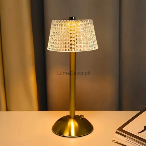 Elegant Touch LED Crystal Table Lamp with Rechargeable Battery | LumeDecor