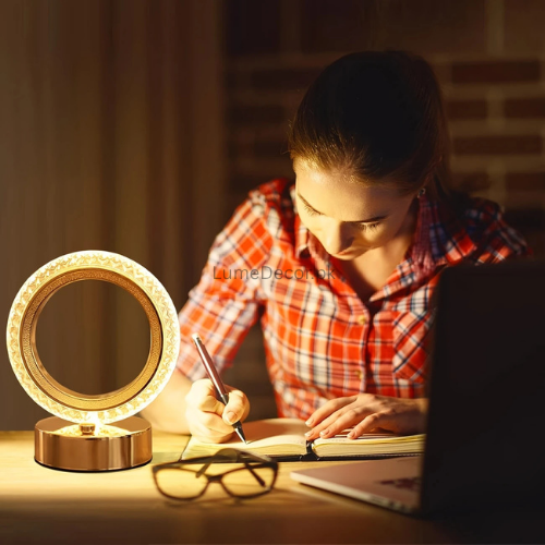 TikTok-Style Crystal LED Table Lamp with Rechargeable Battery & Touch Control | LumeDecor