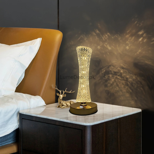 Modern LED Crystal Table Lamp with Rechargeable Battery | LumeDecor