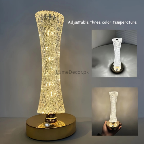 Modern LED Crystal Table Lamp with Rechargeable Battery | LumeDecor