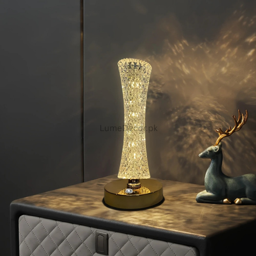 Modern LED Crystal Table Lamp with Rechargeable Battery | LumeDecor