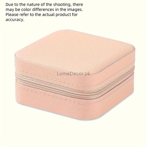 Portable PU Mini Zipper Jewelry Box  | Lume Decor