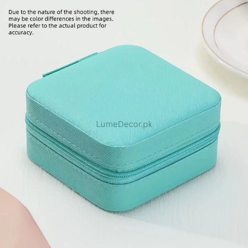 Portable PU Mini Zipper Jewelry Box  | Lume Decor
