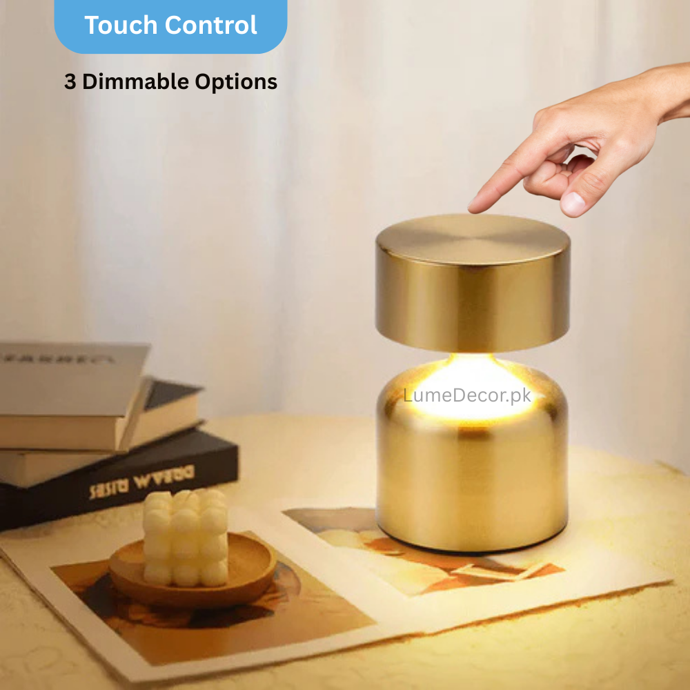 Mini Dumbbell LED Night Desk Lamp with Touch Sensor and Rechargeable Battery | LumeDecor