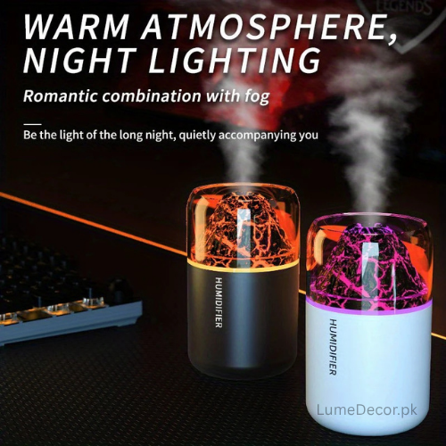 Volcano Mist Humidifier with LED Lava Glow | Lume Decor