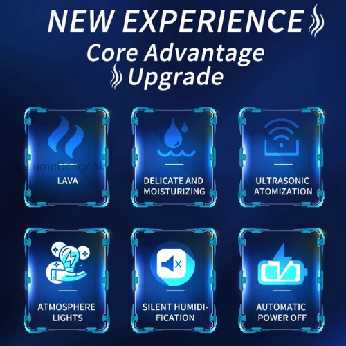 Volcano Mist Humidifier with LED Lava Glow | Lume Decor