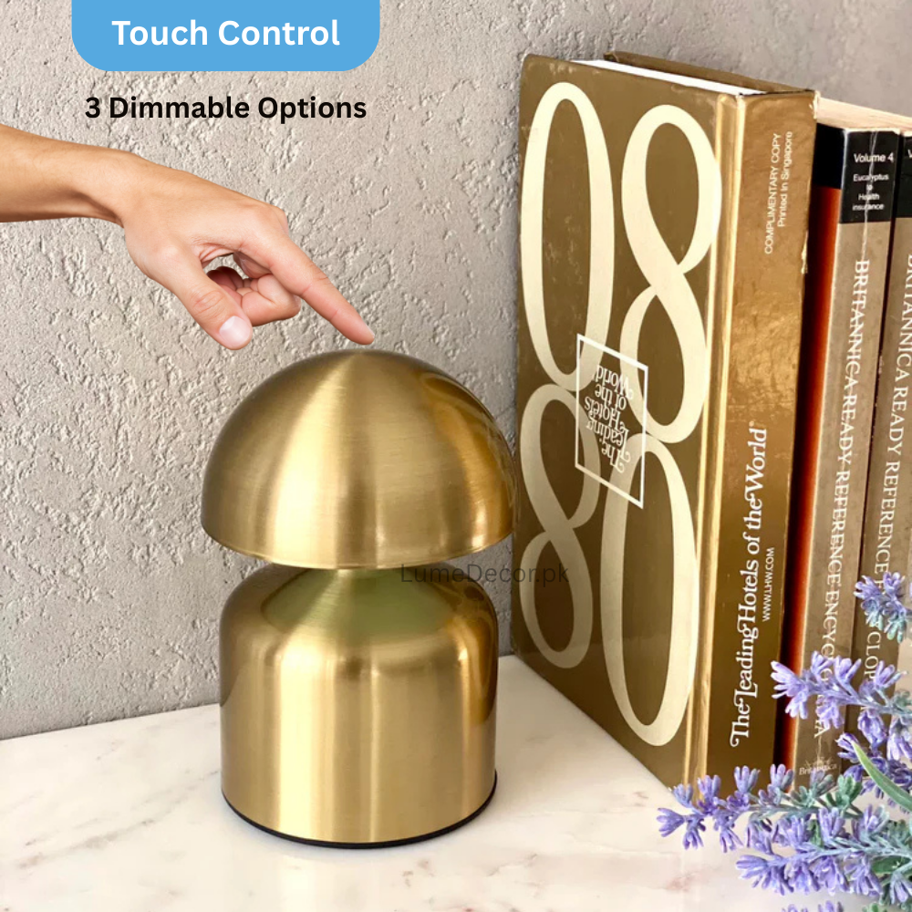 Mini Mushroom Shape LED Desk Lamp with Touch Sensor and Rechargeable Battery | LumeDecor