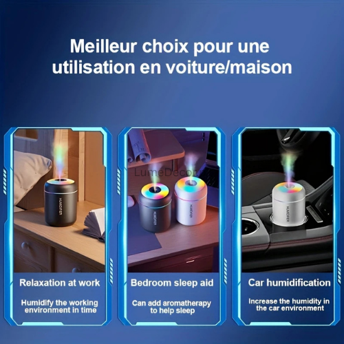Stylish RGB LED Desk Humidifier with Color-Changing Light | LumeDecor
