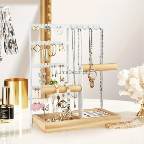 4-Tier Earring & Jewelry Stand -  Vertical Display Organizer for Studs, Hoops & Accessories | LumeDecor