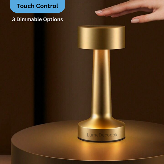 Luxury Retro-Inspired Dumbbell Shape LED Table Lamp with Touch Control & Rechargeable Battery | LumeDecor