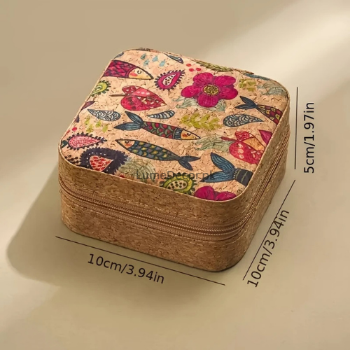 Floral Mini Zipper Jewelry Box – Soft Travel Organizer with Delicate Embossed Texture for Earrings, Rings & Chains | LumeDecor