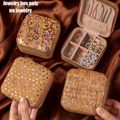 Floral Mini Zipper Jewelry Box – Soft Travel Organizer with Delicate Embossed Texture for Earrings, Rings & Chains | LumeDecor