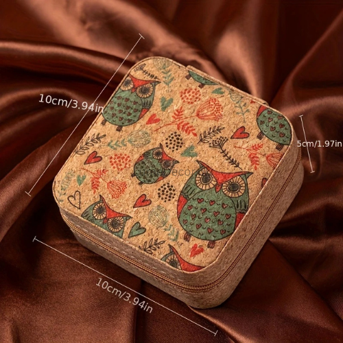 Floral Mini Zipper Jewelry Box – Soft Travel Organizer with Delicate Embossed Texture for Earrings, Rings & Chains | LumeDecor