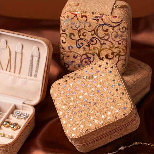 Floral Mini Zipper Jewelry Box – Soft Travel Organizer with Delicate Embossed Texture for Earrings, Rings & Chains | LumeDecor