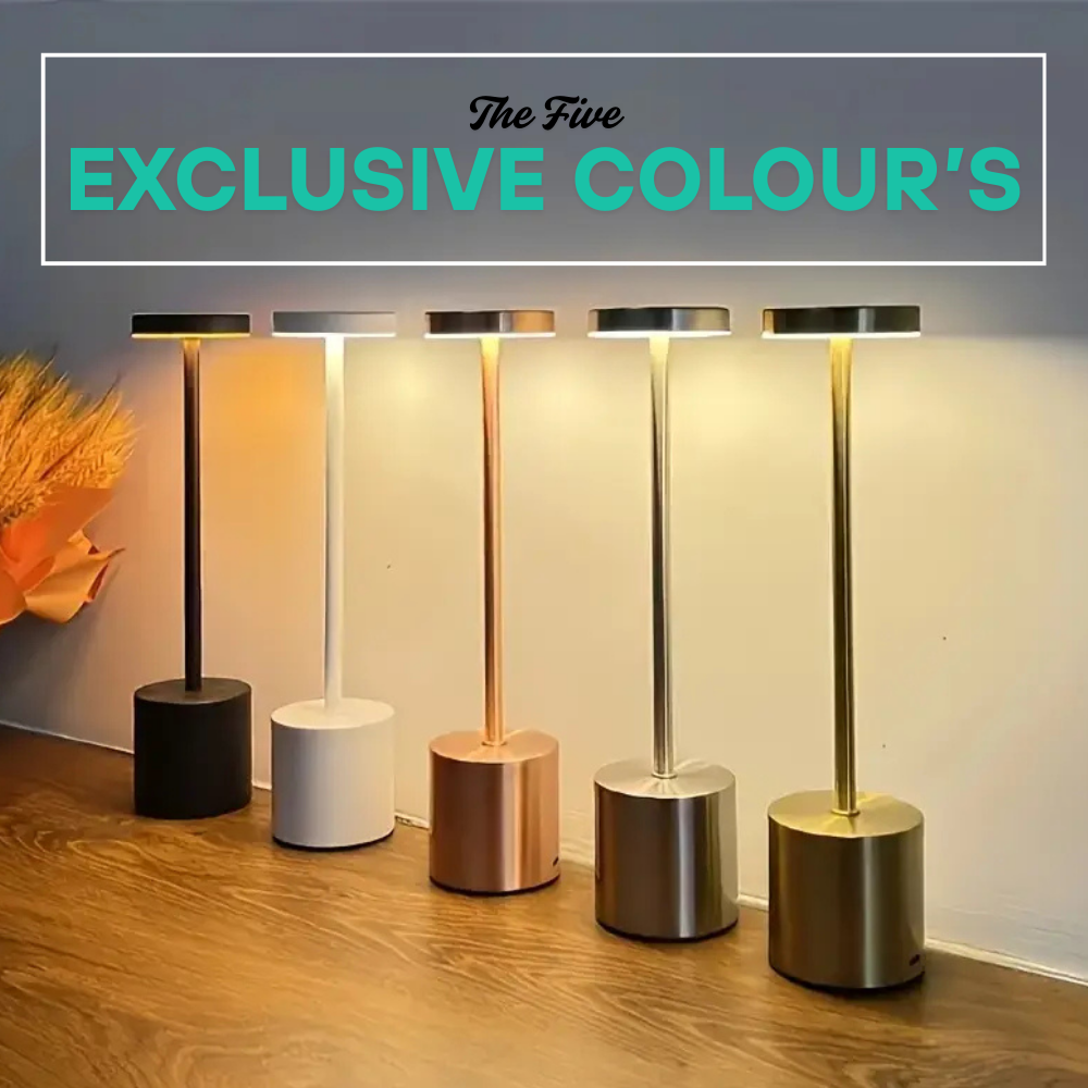 Modern Minimalist Metal LED Touch Lamp with Rechargeable Battery | LumeDecor
