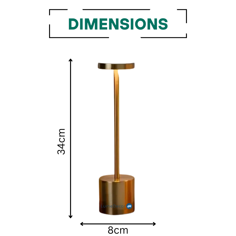 Modern Minimalist Metal LED Touch Lamp with Rechargeable Battery | LumeDecor