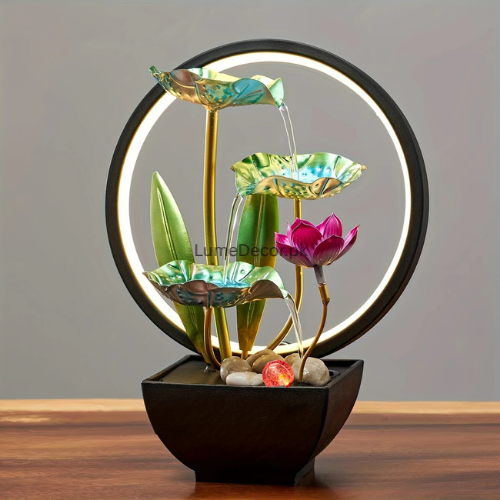 Miniature Indoor Waterfall Fountain – Desktop Decorative Tabletop Feature | LumeDecor