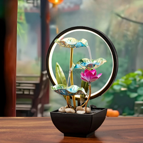 Miniature Indoor Waterfall Fountain – Desktop Decorative Tabletop Feature | LumeDecor