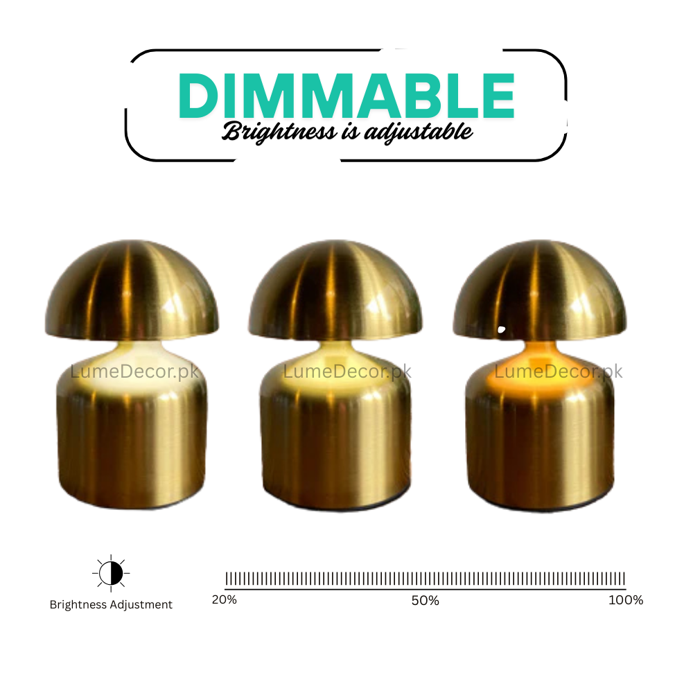 Mini Mushroom Shape LED Desk Lamp with Touch Sensor and Rechargeable Battery | LumeDecor