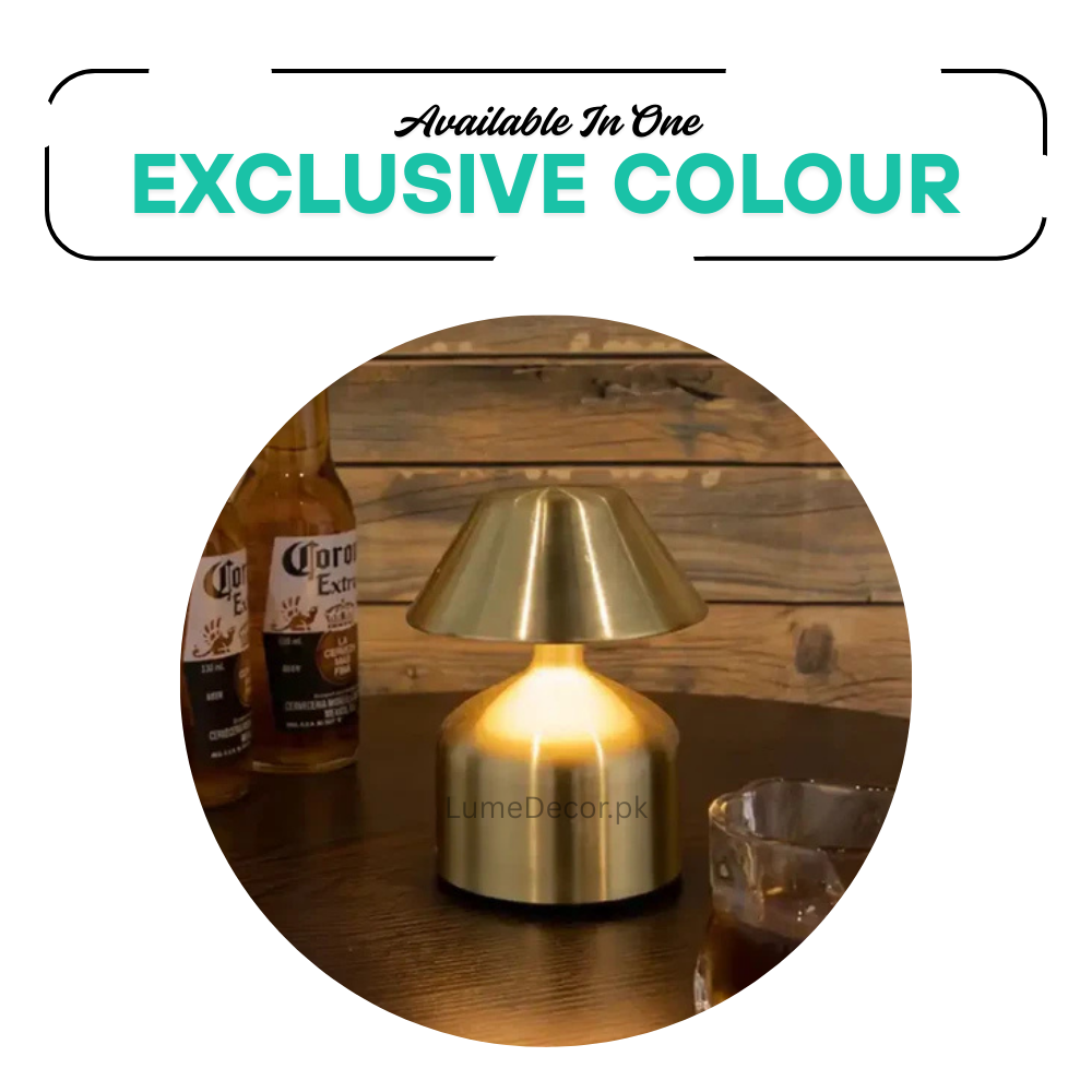 Mini Truncated Cone Soft Touch Metal LED Lamp with Rechargeable Battery | LumeDecor