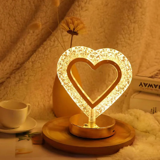 Heart-Shaped Crystal Touch Lamp | Lume Decor
