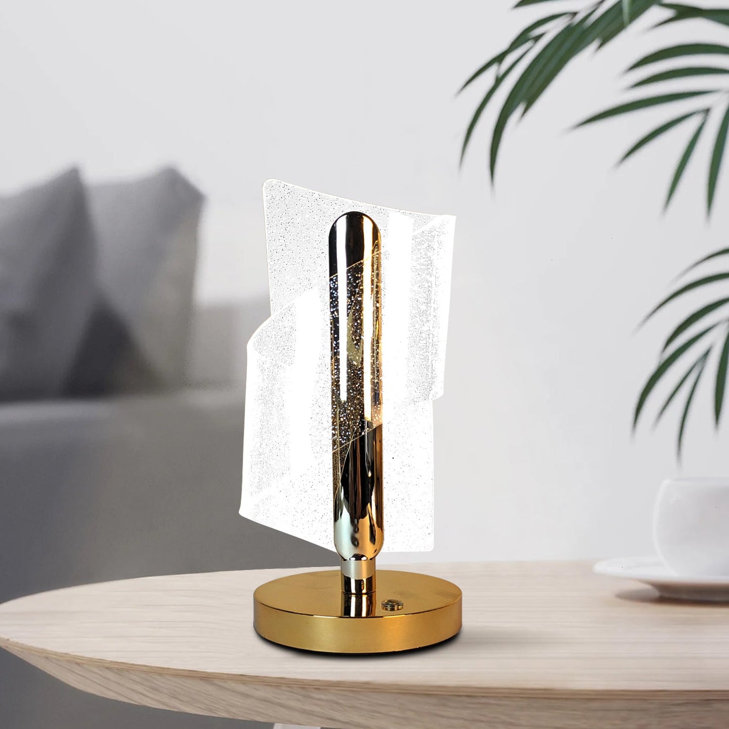 Modern LED Crystal Table Lamp with USB Charging Support- Elegant & Energy-Efficient Design