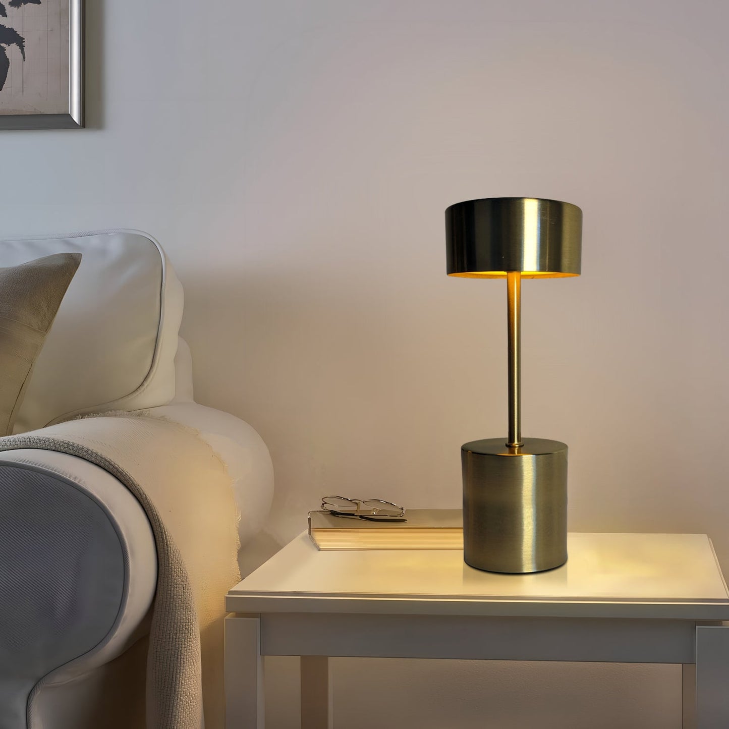 Retro Longneck Dumbbell Metal Touch Lamp | USB Rechargeable LED